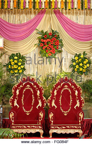 Decoration Using Flowers Cloth And Bamboo For Wedding Reception In Indian Hindu Maharashtrian Ceremony Decoration Using Flowers Cloth And Bamboo For Wedding Reception In Indian Hindu Maharashtrian Ceremony