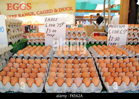 Eggs For Sale On A Market Stall In Ridley Road Market, Dalston, East ...