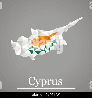 Northern Cyprus Blue Low Poly Map With Capital North Nicosia Versions