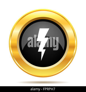 Lightning Symbol 3D Golden Sign Stock Photo Alamy