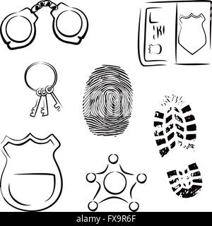 Detective Crime Investigation Icons Set Simple Set Of Detective Crime