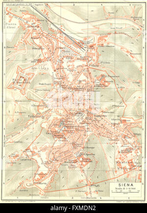 Siena Vintage Town City Map Plan Italy Stock Photo Alamy