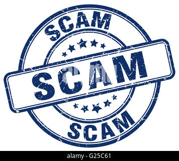 Scam Blue Grunge Seal Isolated On White Stock Photo Alamy