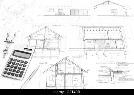 Architectural Drawings Of Modern Houses architectural drawings of modern house with calculator and pencil Architectural Drawings Of Modern Houses architectural drawings of modern house with calculator and pencil