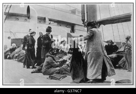 Titanic Survivors Aboard Rescue Ship Carpathia Stock Photo 47200326