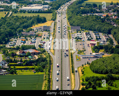 Aerial View Motorway Service Area Werne Autohof At The Exit Werne