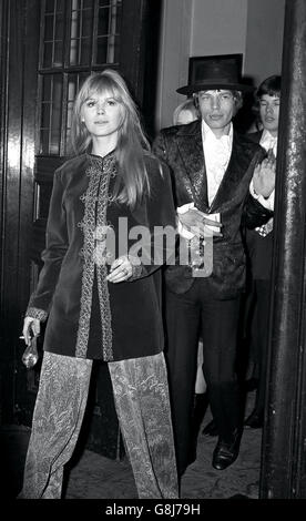 Mick Jagger Of The Rolling Stones And Marianne Faithfull At The Stock ...