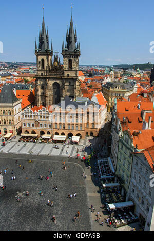 Old Town Square With T N Cathedral Prague Unesco World Heritage Site