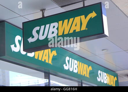 Subway Fast Food Restaurant In The Tourist District La Mariscal In 