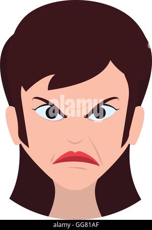 cartoon woman very angry Stock Vector Art & Illustration, Vector Image