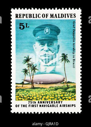 Postage Stamp From The Maldives In The Th Anniversary Of First