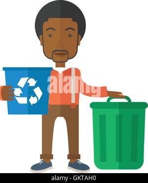 Trash Sorting Flat Concept Vector Illustration Waste Management