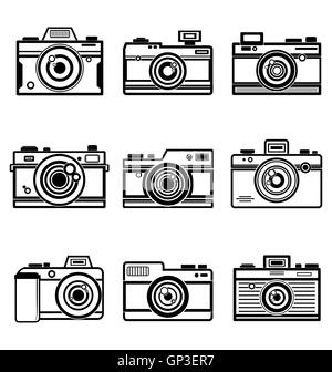 DSLR Camera Outline Stock Vector Art & Illustration, Vector Image