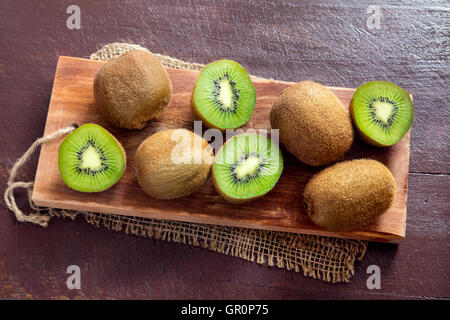 Ripe Kiwi On The Wooden Background Food Stock Photo Alamy