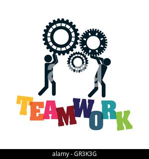 Pictogram Gears Teamwork Support Design Stock Vector Image Art Alamy