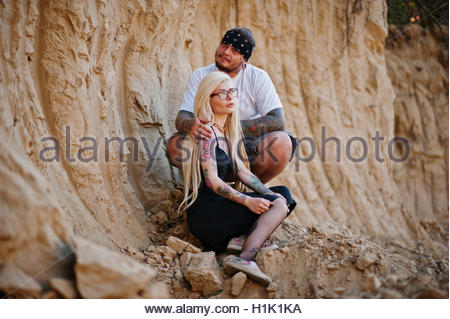 tattooed couple in love background big career stock photo royalty tattooed couple in love background big career stock photo royalty