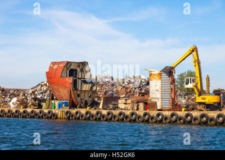 abandoned boat old junk yard alamy scrap dismantling recycling ship ready metal