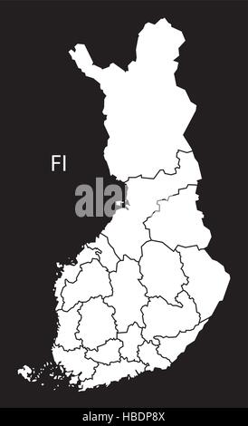 Vector Map Of Finland With Regions Or Counties And Administrative