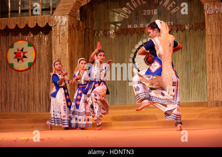 Tribal Dancers From Assam Performing Traditional Dance Tribal Festival