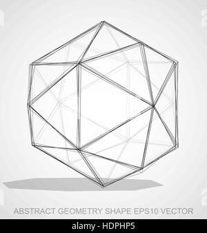 Abstract Stereometry Shape Ink Sketched Torus With Transparent Shadow