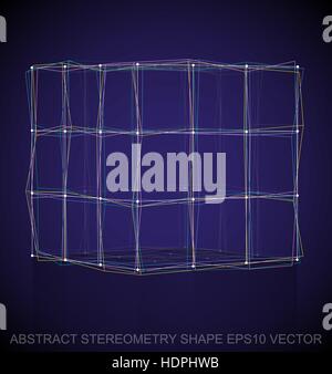 Abstract Stereometry Shape Multicolor Sketched Torus With Transparent