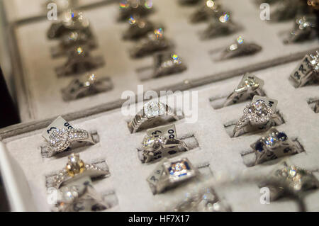 A Display Of Diamonds In The Window Jewelry Store On West 47th Street A Display Of Diamonds In The Window Jewelry Store On West 47th Street