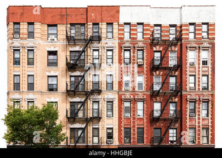New York City block of old historic apartment buildings in the ... New York City block of old historic apartment buildings in the ...