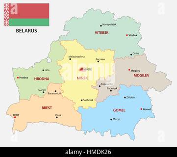 Belarus Administrative Map Of Regions Stock Vector Image Art Alamy