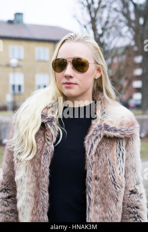 Blonde Teen In Fur Coat 96