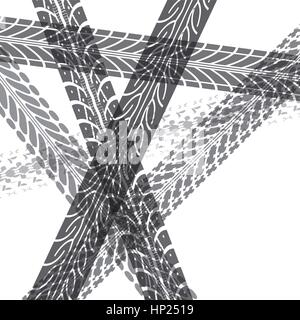 Tire tracks vector Stock Vector Art & Illustration, Vector Image