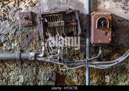 Electrical Equipment, Switch, Destroyed, Broken, Rusty Metal Surface 