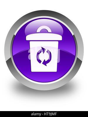 Container Button Trash Can Icon Flat Design Long Shadow Isolated