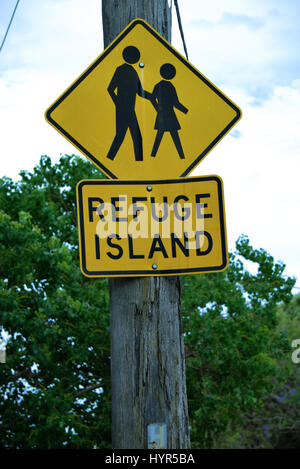 Refuge Island Sign Australia Refuge Island Sign Australia