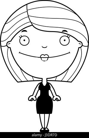 Cartoon Happy Woman In Dress Stock Vector Image Art Alamy