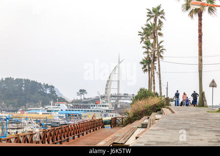 Saeseom Island And Saeyeongyo Bridge In Jeju Island South Korea Stock