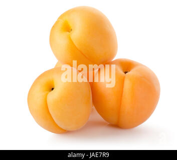 Four Apricots Isolated On A White Background Stock Photo Alamy