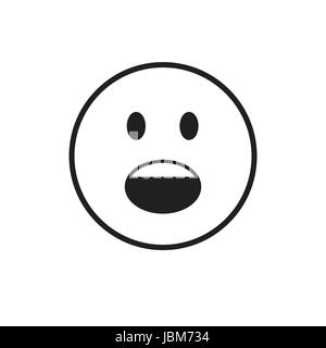 A screaming cartoon emoji emoticon smiley face character Stock Photo