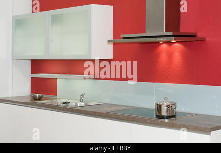 Modern Kitchen Unit white ceramic sink in fitted pale wood units in modern kitchen Modern Kitchen Unit white ceramic sink in fitted pale wood units in modern kitchen
