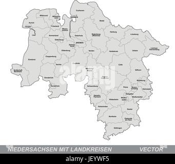 Gray Map Of HILDESHEIM GERMANY Stock Vector Image Art Alamy