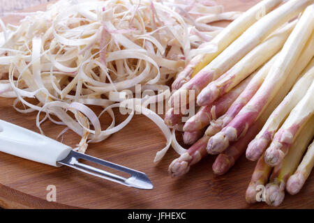 White Asparagus On Paper Close Up Stock Photo Alamy