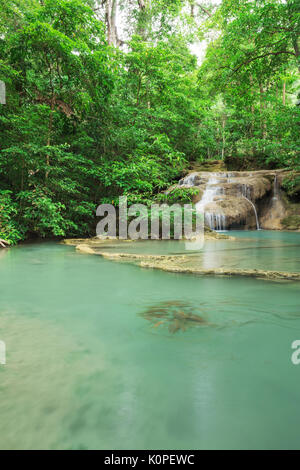 Level Of Erawan Waterfall With Neolissochilus Stracheyi Fish In