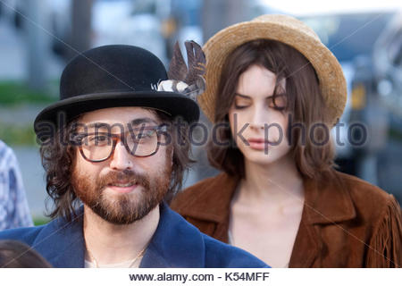 Sean Lennon and girlfriend Charlotte Kemp Muhl dressed for summer as