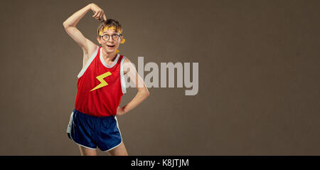 Funny Thin Naked Man In Sportswear Stock Photo Alamy