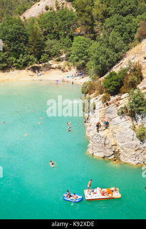 St Croix Lake And The Verdon Gorge Provence France Top View Stock