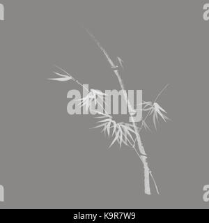 Beautiful Simple Japanese Zen Ink Painting Artwork Design Of Bamboo Stalk With Young Leaves Illustration On Beautiful Simple Japanese Zen Ink Painting Artwork Design Of Bamboo Stalk With Young Leaves Illustration On