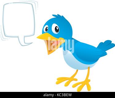 Cartoon Tweeting Bird Stock Vector Art Illustration Vector Image