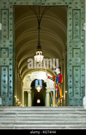 Swiss Guard Man In Vatican City Rome Italy Stock Photo Alamy