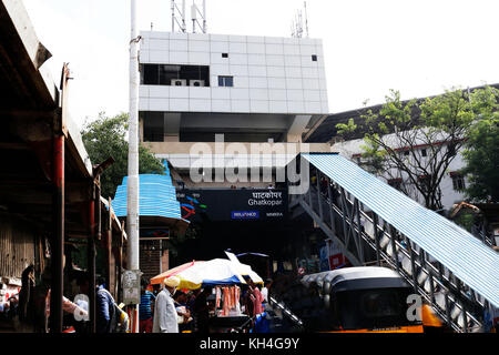 Ghatkopar Metro Railway Station Mumbai Maharashtra India Asia Stock