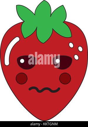 Kawaii Strawberry Fruit Cartoon Character Stock Vector Image Art Alamy