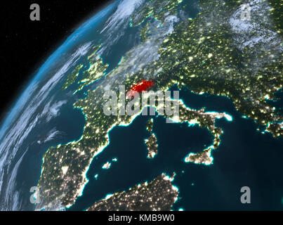 Illustration Of Switzerland As Seen From Earths Orbit D Illustration